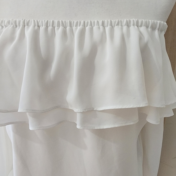 Michael Kors white ruffle of the shoulder top - Picture 2 of 8